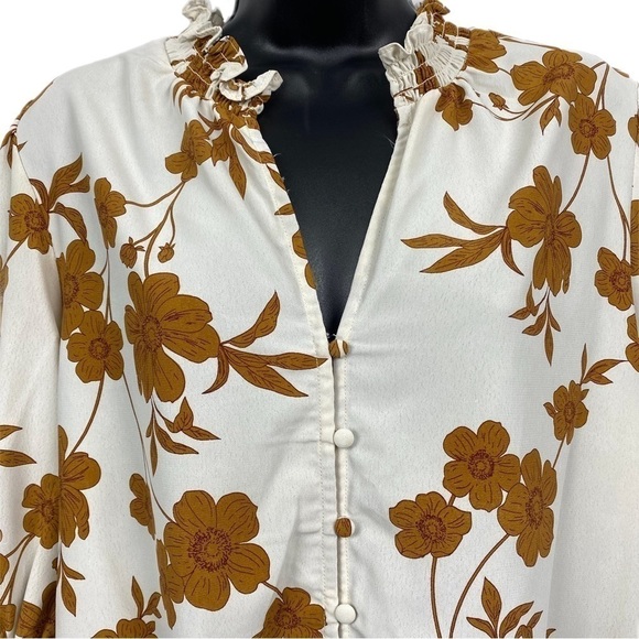 NWT | Sanctuary High Autumn Button Up Tie Front Blouse Size Medium - Picture 2 of 10